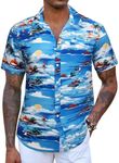 COOFANDY Hawaiian Shirt for Men Tropical Shirts Short Sleeve Beach Shirt Resort Wear