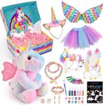 Tacobear Unicorn Gifts for Girls 4 5 6 7 8 Year Old Unicorn Toys Christmas Birthday Gift, Unicorn Plush Toy & Costume & Jewelry & Marker & Painting Crafts Kit, Unicorn Toys for Kids Girls Age 4-8