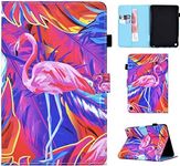 Acphtab Case for All New Fire HD 8 Tablet Case, Fire HD 8 Plus Tablet Case (8" 10 Generation, 2020 Release), Ultra Light Printed Case with Auto Wake/Sleep & Card Pocket & Pencil Holder (Flamingo)