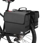 BAIGIO Bike Double Pannier Bags Waterproof Bicycle Rear Seat Panniers Pack with Reflective Stripe 36l-Black OneSize CG-Trunk-BAG2