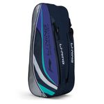 Li-Ning Panther Double Zipper Polyester Badminton Kit Bag (Navy/Cockatoo) | Stash Pocket | Ample Storage | Unisex - Men, Boys, Girls, Women