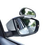 YASOKO 360 degree adjustable Wide Angle Side Rear Mirrors blind spot Snap way rear view mirror universal (Right, Silver)