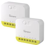SONOFF MINI Duo-L Zigbee Smart Switch – No Neutral Wire, Zigbee 3.0, Dual Channel, 16A Total, Works with Alexa, Google Home, Smart Timer & Automation, Compact Size, 2-Pack