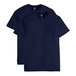 Hanes Men's Nano Premium Cotton T-Shirt (Pack of 2), Navy, Medium, Navy, Medium