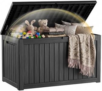 EFU Outdoor Storage Box 260 Gallon Deck Box (Indoor & Outdoor) Lockable UV Resistance Waterproof Resin Storage Bin Storage Box for Outdoor,Patio Storage With Support Rod(Black)