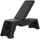 HolaHatha Adjustable Multi-Functional Exercise Bench - 440lb Maximum Capacity, Foldable Aerobic Deck, 8.5 inches and 14.5 inches Height Levels, 35 x 22.5x 112, Black
