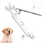 2-in-1 Dog Nail Grinder & Clippers, Quick Sensor & Safety Guard, USB Rechargeable with 2 LED Lights – White