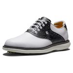 FootJoy Men's Traditions Golf Shoe, White/Charcoal Camo, 11 UK