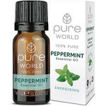 Pure World Peppermint Essential Oil 10ML Therapeutic Grade 100% Pure & Undiluted for Bath, Massage, Diffuser, Aromapathy