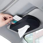 NIKAVI Leather Card Clip Car Visor Tissue Holder Mount, Hanging Tissue Holder Case for Car Seat Back, Multi-use Paper Towel Cover Case with One Tissue Refill for Car & Truck Decoration (Black)