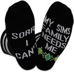 2PAIRS Game Gift I Can't My Sim Needs Me The Sim Gift Funny Gaming Socks For Gamer （My Sims）