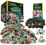 National Geographic Rock Tumbler Refill Kit – 3 lbs. of Rough Gemstones and Rocks for Tumbling Including Amethyst and Quartz – Rock Tumbler Supplies Include Rock Tumbler Grit and Jewelry Accessories