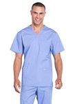 Cherokee Scrubs for Men Workwear Professionals V-Neck Four-Pocket Scrub Top WW695, M, Ciel Blue