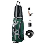 MOCTOUR Golf Travel Bags for Airlines with Wheels & ABS Hard Case Top, Protect Your Clubs, Waterproof 1680D Oxford Fabric and Oversize Tank Wheels, Lightweight and Easy to Maneuver (Green)