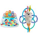 Fisher-Price Portable Baby Chair, Deluxe Sit-Me-Up Floor Seat & Toys Twist & Teethe Otter 2-in-1 Rattle and BPA-free Teether with Textured Rings for Infant Fine Motor Play