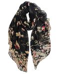 GERINLY Fashion Scarfs for Women WinterLightweight Large Cotton Scarves for Headwraps Bufandas de Mujer Elegantes (Black)