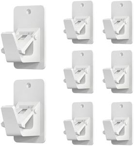 Universal Curtain Rod Holders, No Drill Curtain Rod Brackets, Self 3M Adhesive Curtain Rod Brackets Up to 30 LB, Nail Free Curtain Rod Hooks for Bathroom, Bedroom, Livingroom, Kitchen (8PC, White)