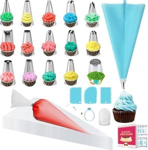 GZMAISULEE Piping Bags and Tips Set for Beginners Cake Decorating Tips for Baking with Pastry Bags and Tips, Icing Tips, Couplers, Icing Bags Ties