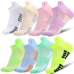 Zuimei 8 Pairs Trainer Running Socks Women, Cotton Cushioned Sports Trainer Socks for Women Nonslip Ankle Athletic Socks Professional Running Socks Quick Drying Socks for Womens Girls(Multicolor A)