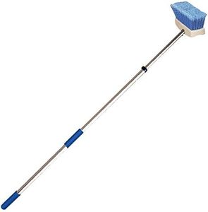 Star brite 040092 Telescoping Deck Brush, Blue, 3' - 6' Extending Handle with 8" Medium Bristle Head
