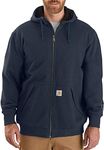 Carhartt Men's Rain Defender Loose Fit Midweight Thermal-Lined Full-Zip Sweatshirt, New Navy, Large