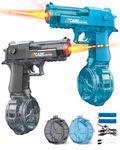 2 Pack Electric Water Gun for Kids Adults,Automatic Squirt Gun with LED Lights,High Capacity Leak-Proof Water Tank,Powerful Continuous Firing Water Blaster for Summer Outdoor Toys (Blue+Black)