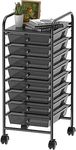 SimpleHouseware Utility Cart with 8 Drawers Rolling Storage Art Craft Organizer on Wheels, Black