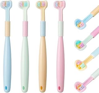 Auidy_6TXD 4 Stück Zahnbürste Kinder, Dreiseitige Zahnbürste Kinderzahnbürste Kids Toothbrush Extra Weich Zahnbürste für Kinder