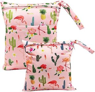 FenFang Wetbag, 2 PCS Borsa per Pannolini Impermeabile Riutilizzabile Lavabile Organizzatore Neonato Sacchetto del Pannolino con Doppia Cerniera per Viaggi Spiaggia Gym