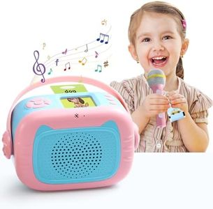 MINIBEAR Karaoke Music Player with Bluetooth, Talking Flash Card with 224 Sight Words for Baby Kids, Montessori Educational Toys for 3 4 5 Year Old Boys Girls, Sensory Speech Therapy Toys