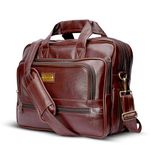 Entity Divine Vegan Leather Laptop Office Messenger Bag For Men, Side Leather Shoulder Laptop Business Handbag Bags for Men For 16 inch laptop with two spacious compartment (Brown)