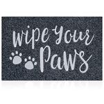 AAZZKANG Wipe Your Paws Doormat Outdoor Welcome Mat with Non Slip Rubber Back Quickly Trap Dirt Easy to Clean Funny Dog Paw Doormat for Entrance,Front Door,Indoor