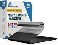 Lifemaster Metal Pants Hanger Set - 30 Pieces Elegant Non-Slip Closet Space Saving Hanger Set for Pants, Trouser, Blankets, and Jeans with Rubber Coating and Open Ended Sleek Design - Black