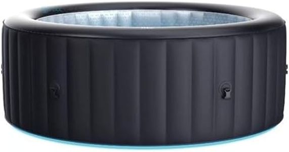 M Spa Round Inflatable Bubble Massage Spa, 4 to 6 Person Outdoor Hot Tub with LED Lights, Aurora