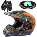 Youth Motorcycle Helmet, Suitable for All Seasons,Boys and Girls Motocross Full Face Helmets,DOT/FMVSS-218 Certification Standard,R,M