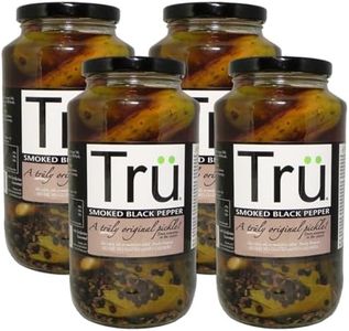 Tru Smoked Black Pepper – Pure Natural Pickles with Perfect Balance of Seasonings - No Colors, Oil, Emulsifiers | Kosher & Gluten Free | Classic Original Flavor Since 1900s | 24 Fl Oz (Pack of 4)