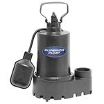 SUPERIOR PUMP 92331 High-Capacity Cast Iron Sump Pump with Tethered Float Switch, 1/3 Hp