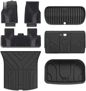 3W Star Trails Carpets for Tesla Model Y Juniper 2025 2026 Metal Pedal Floor Mats & Cargo Liner Backrest Mats Full Set Double Layer TPE All Weather Custom Fit Model Y Accessories Premium/Performance