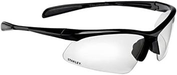 Stanley Clear Lens Half Frame Safety Glasses - Clear Safety Glasses For Men and Women - Transparent with UV Protection Glasses - Rubber Tipped No-Slip Design