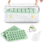 Ice Cube Tray with Lid and Bin, 60 Pcs Mini Ice Cube Trays for Freezer, Ice Cube Mold with Ice Scoop, BPA Free, Ice Maker for Baby Food, Cocktail, Coffee