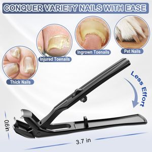 Heavy Duty Toenail Clippers for Seniors – Wide Jaw, Angled Head, Catcher