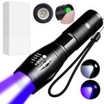 ZASHMART UV Torch, 87MM L 9LED Torch 395 NM Black Flashlight, Powerful UV Light Pets Urine Detector, 26MM Dia Ultraviolet Light, Cat Dog Bed Dry Urine Detector, Dual Modes Zoom Torch