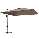 Tangkula 10ft Patio Cantilever Umbrella w/Cross Base, 360 degree Rotation Outdoor Square Offset Umbrella with Aluminum Pole, Crank Handle & Tilt, Market Hanging Umbrella