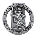 Fanhostco Saint St Christopher Medal for Car, Auto Car Sun Visor Clip, Bless Driving Safety Gift for New & Old Drivers Teens Girls Men, Go Your Way in Safety