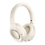 iKF King S Wireless Active Noise Cancelling Headphones,Wired Headset, Built-in Mic,100H Playback, Foldable, HiFi Sound, for Workout Travel Homeoffice (Off White)