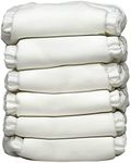 Charlie Banana Baby 2-in-1 Reusable Fleece Cloth Diapering System, Reusable and Washable, 6 Diapers and 12 Inserts, One Size, All White Snow Pack