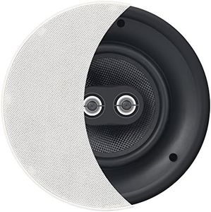 OSD ACE840TT 8" DVC Dual Tweeter Stereo Trimless in-Ceiling/in-Wall Speaker 120W w/Titanium Coated Dome Tweeters (White, Single)