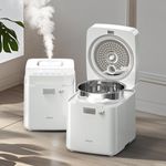 Mifasol Stainless Steel Humidifier, 3.3L/0.87Gal Steam Humidifiers for Large Room Bedroom up to 800 sq ft, Easy to Clean Warm Mist Humidifiers for Baby Nursery Home Office, White