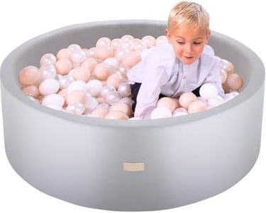 Toodly Ball Pit for Toddlers and Babies 35.5 in - Soft Foam Baby Ball Pit - Durable Ball Pit for Babies - Soft Feel Ball Pits for Toddlers 1-3 - Foam Ball Pit for Toddlers Balls NOT Included - Grey