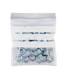 100 Grip Seal Bags 7.5" x 7.5" Write ON Panels | Reusable Strong Zip Lock | Small Clear Resealable Plastic Bags | Polythene Packaging for Food Storage, Jewellery, Write On Resealable Bags Small SABCO